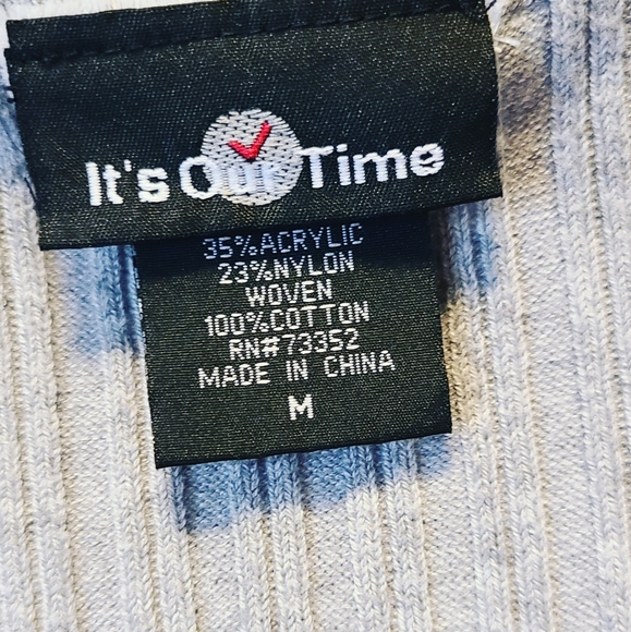 Gray Short sleeve Knit Top/ M - Picture 3 of 3